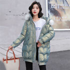 Women Puffer Jacket Cotton-Padded Long Sleeve Mid-Long Quilted Winter Coats