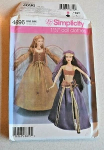 Simplicity Uncut 11.5" Fashion Doll Clothes #4696 Pattern Renaissance with Wings - Picture 1 of 5