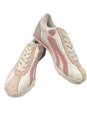 NEW Cushe Boutique Size 6 Sneaker Leather White/Pink Shoes Women's - Image 1 of 4