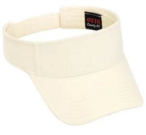 NEW TAN NATURAL BEIGE SUN VISOR CAP ADJUSTABLE SKATE CURVED COMFY JERSEY KNIT - Picture 1 of 2