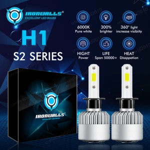 2x H1 LED Headlights Conversion Bulbs High Low Beam 300000LM 6000K Bright White - Picture 1 of 12