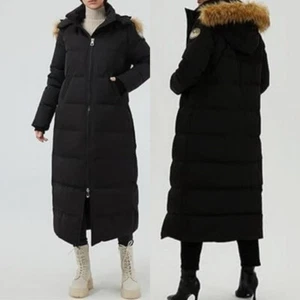 Fitouch Damen Waukee Long Daunen Mantel Parka Jacke 750+ Fill Power Schwarz S - Bild 1 von 11