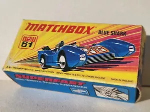 Matchbox diecast 1972 Superfast N.61 BLUE SHARK BOX ONLY in near mint condit - Foto 1 di 6