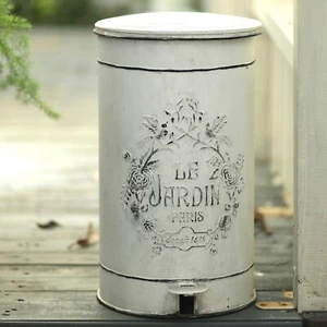 Retro Trash Can with Lid 4.5 Gal Vintage Kitchen Bathroom Garbage Can Waste Bin - Picture 1 of 53