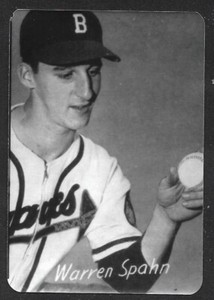 1971 HOUSE OF JAZZ  Warren Spahn  BOSTON BRAVES  EX+   A   RARE!