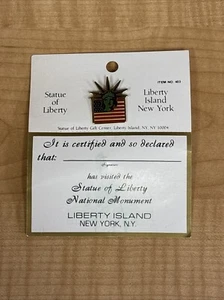 US Flag Statue of Liberty Island National Monument NY 1983 Lapel Pin Item 403 - Picture 1 of 4