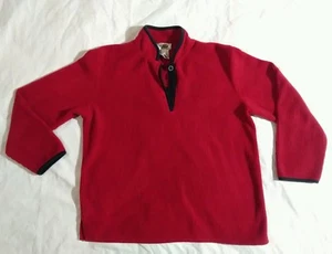 Red black pullover sweater collar polyester front buttons   - Picture 1 of 10