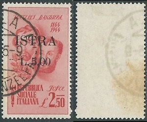 1945 OCCUPAZIONE JUGOSLAVA ISTRIA POLA USATO FRATELLI BANDIERA 5 LIRE - RB40-8 - Picture 1 of 1