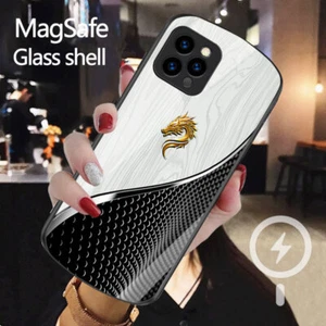 Coque téléphone en verre liquide Magsafe Magsafe pour iPhone 16 15 Pro Max 14 Pro - Photo 1 sur 16