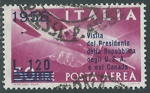 1956 ITALIA POSTA AEREA USATO VISITA DEL PRESIDENTE GRONCHI - RA2-8 - Foto 1 di 1