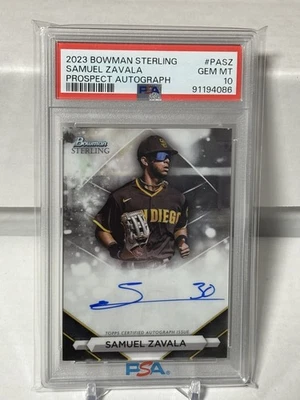 2023 Bowman Sterling Samuel Zavala On-Card Auto #PA-SZ PSA 10 - Image 1 of 2