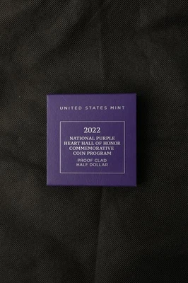 US Mint 2022 National Purple Heart Hall of Honor Proof Clad Half Dollar with COA - Image 1 of 3