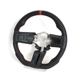 Steering Wheel For Ford 2010-2014 Mustang Black Full Leather Customized - Picture 1 of 5