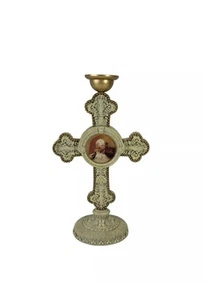 Cross Candle Holder Pope John Paul II The Danbury Mint 8" H - Rare To Find  - Picture 1 of 7