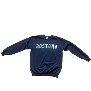 Vintage Boston Sweater Unisex Medium Blue 90s USA - Picture 1 of 5