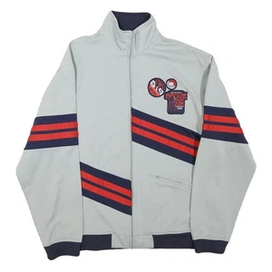 REEBOK Mens Grey & Navy Blue Athletic Jacket L Polyester Blend Zip Track Sports - Picture 1 of 6