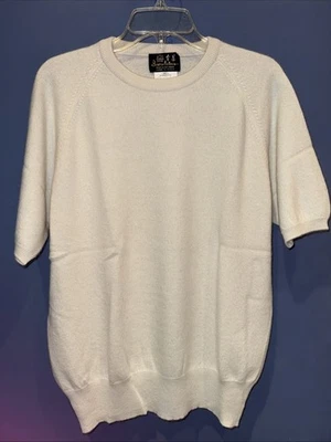 Suéter de cachemir de manga corta grande para mujer, blanco vintage loto de nieve NUEVO Foto 1 de 3