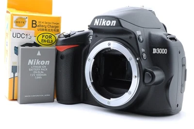 Near Mint Nikon D3000 Digital SLR Camera Body Black Shutter Count 6694 - Image 1 of 4