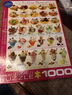  Eurographics 6000-0590 "ICE CREAM FLAVORS" 1000 Pc Jigsaw Puzzle Complete VG+ - Image 1 of 4