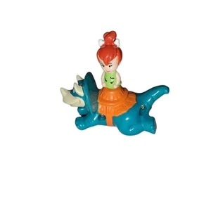 Vintage 1991 Flintstones Pebbles Riding Dino Racer Toy Figure - Picture 1 of 5