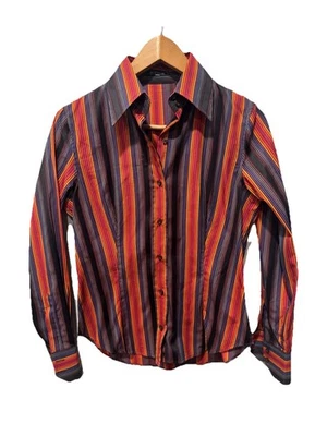 Top para mujer Etro Milano a rayas manga larga con botones talla 42 Italia Foto 1 de 4