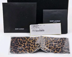 Saint Laurent Leopard Black Silk Face Reversible Double Sided Mask - Picture 1 of 5