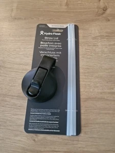 Botella de agua deportiva aislada Hydro Flask boca ancha sin BPA tapa de pajita, negra - Imagen 1 de 2