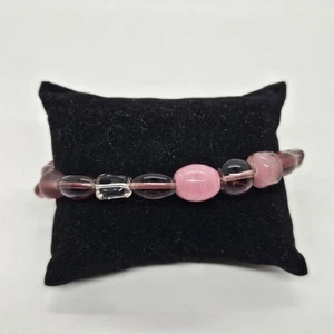 lila Glasperlen Knebel Armband 9 Zoll tragbare Länge - Bild 1 von 3