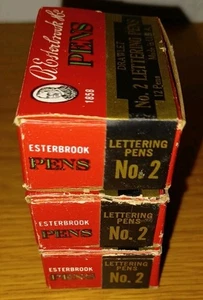 Vintage R Esterbrook Calligraphy Pen Nibs -No. 2 Lettering Pen Nibs - 3x12 packs - Picture 1 of 3