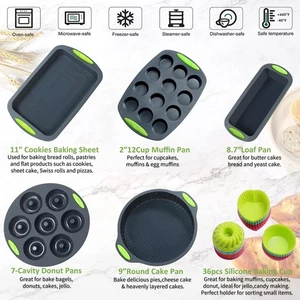 41 Pieces Silicone Baking Pan Set,Silicone Cake Molds, Baking Sheet - Picture 1 of 8