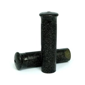 Manopole in gomma metal flackes colore nero Ø 25mm - Picture 1 of 2
