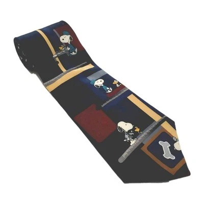 Peanuts Necktie Multicolor  Men's Silk Neck Tie Doctor Snoopy Theme 56x4" - Image 1 of 4