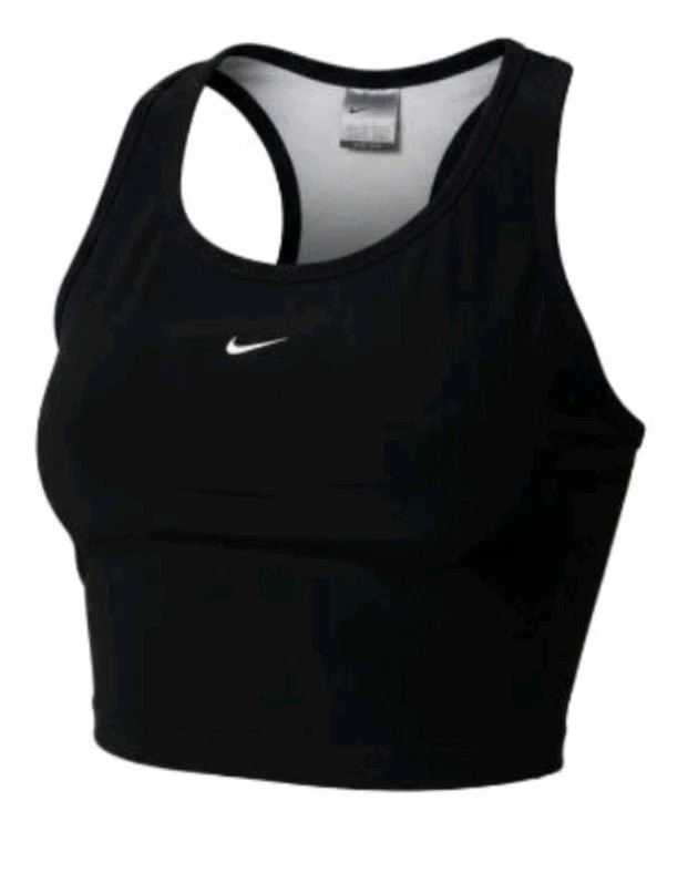 Camiseta sin mangas deportiva forrada negra Nike de colección años 90 ¡Logo bordado con logotipo! S Foto 1 de 4