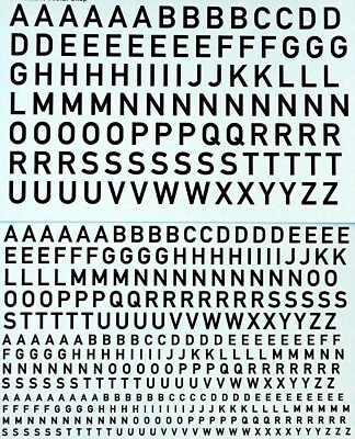 Lettere Maiuscole Nere 1:87 Decalcomanie - Immagine 1 di 2