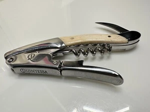 QUINTESSA Quality Heavy Duty Horn Grip Waiters Corkscrew Wine Opener - Picture 1 of 7