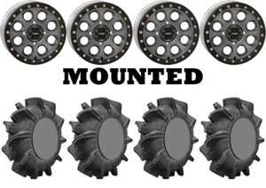 Kit 4 SuperATV Assassinator 29.5x8-14/29.5x10-14 on SB-7 Beadlock Gray 1KXP - Picture 1 of 5