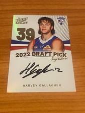 2023 AFL Select Legacy Draft Pick Signature Gold HARVEY GALLAGHER # 78/90