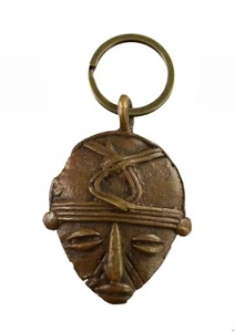 Masque passeport africain - pendentif en bronze - Porte Clé - Tribal - B10 3030 - Picture 1 of 3