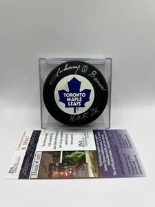 Johnny Bower Signed Toronto Maple Leafs NHL Puck W/ Case JSA COA - Picture 1 of 4