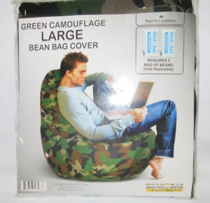 Green Camouflage - Large - Bean Bag Cover -  FACTORY SEALED  Brand New