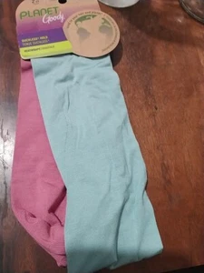 17665 Planet Goody Ouchless Bamboo Headwraps Hair Bands 2ct Pink & Green 3 in. - Picture 1 of 2