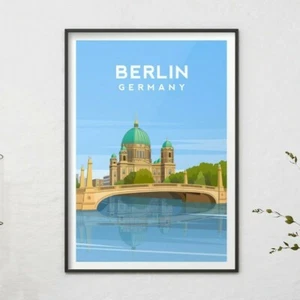 Berlin Art Print, Germany Travel Poster, Berlin Cathedral Original Illustration - Picture 1 of 6