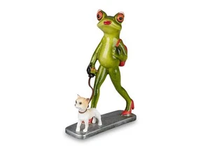 Formano Funny Frog Frog Lady with Dog 17cm Pair of Frogs Gassi Lady - Picture 1 of 1