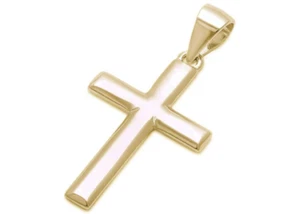 Colgante Cruz Latina Chapado en Oro Amarillo 14K Plata de Ley 925 - 28 MM - Imagen 1 de 4