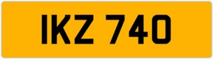 IKZ 740 I 3x3 DATELESS PRIVATE NUMBER PLATE ISAAC IAN IAIN ISLA IVAN IVY IVOR IS - Picture 1 of 1