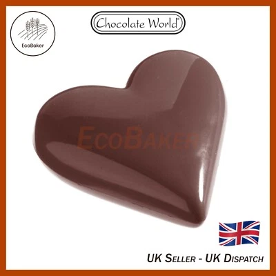 CW1148 Chocolate World Professional Polycarbonate Heart 119 mm Mould - Image 1 of 4