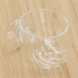 Adsorption on Aquarium Plant Cup Holder Transparent Pot Bowl Fish Tank Decor 1pc - Picture 1 of 6