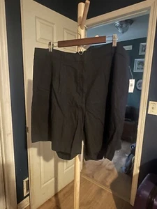Old Navy Shorts Plus 3X Linen Blend Extra High Waisted Taylor Trouser Black New - Picture 1 of 2