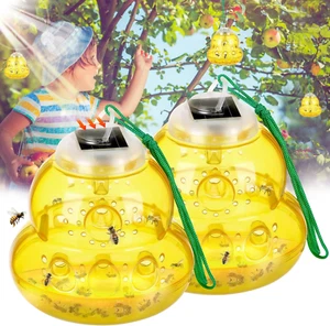 Solar Wasp Trap Outdoor Hanging, New Upgrade LED Blue Light Bee Traps Catcher, W - Picture 1 of 12