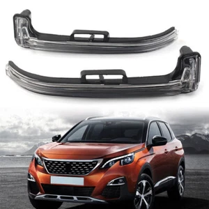 Pair Side Rear View Mirror Turn Signal Left &Right Fit Peugeot 3008 2017-2020 - Picture 1 of 6
